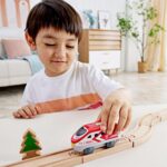 Междуградски локомотив с батерия, 12 x 4 x 5 см Червен, Hape - Image 5
