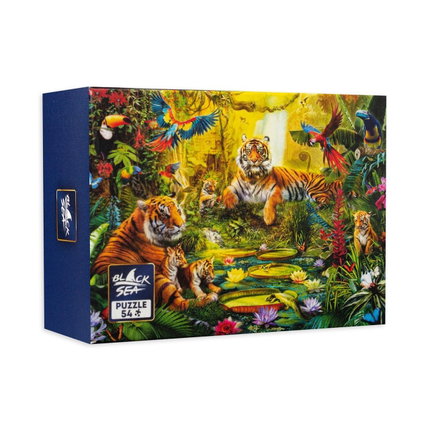 Мини пъзел Семейство тигри, 54 части, Black Sea
