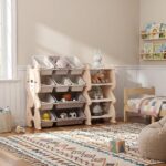 Детски органайзер за играчки с кутии розово мече, Feelkids - Image 3