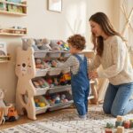 Детски органайзер за играчки с кутии розово мече, Feelkids - Image 2