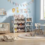 Детски органайзер за играчки с кутии синьо мече, Feelkids - Image 2