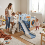 Детски игрален център кораб с пързалка и тунел син, Feelkids - Image 2