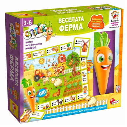 Образователна игра на български Carotina веселата ферма, Lisciani