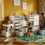 Детски органайзер за играчки с кутии и шкафчета автобус, Feelkids - Image 3