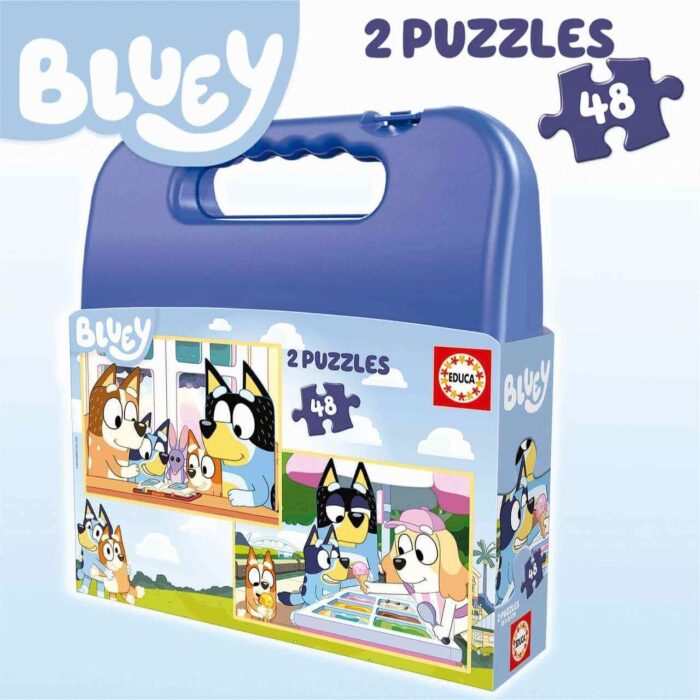 Пъзел Bluey в куфарче, Educa, 2 х 48 части Пъзел Bluey в куфарче 2 x 48 части, Educa