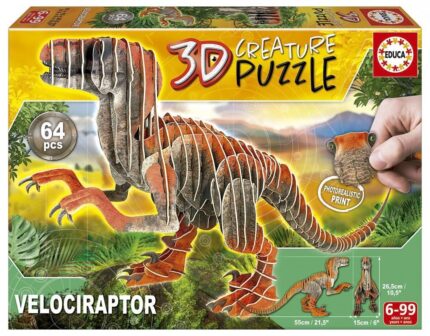 3D пъзел Велоцираптор 64 части, Educa