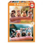 Пъзел Бебета животни 2 x 20 части, Educa