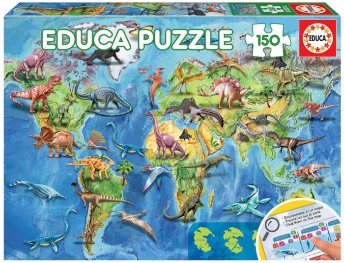 pazel-educa-karta-na-sveta-na-dinozavrite-150-casti-image_64dbedae4538d Пъзел Карта на света на динозаврите Educa