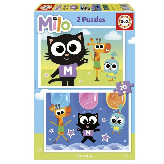 Пъзел, Educa, Milo 2 в 1, 2 х 20 части Пъзел Milo 2 в 1, Educa