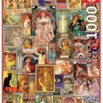 Пъзел Плакат колаж Art Nouveau 1000 части, Educa