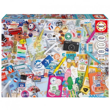 Пъзел Туристически колаж, 1000 части, Educa
