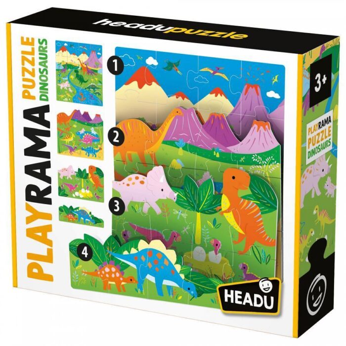 Пъзел, Headu, Playrama, Динозаврите, 40 части Пъзел Playrama Динозаврите 40 части, Headu