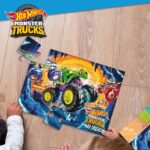 Картина на пъзела Hot Wheels с чудовищни камиони