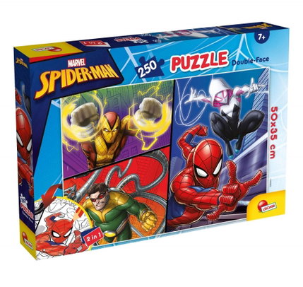 Двулицев пъзел Spider-man, 250 части, Lisciani