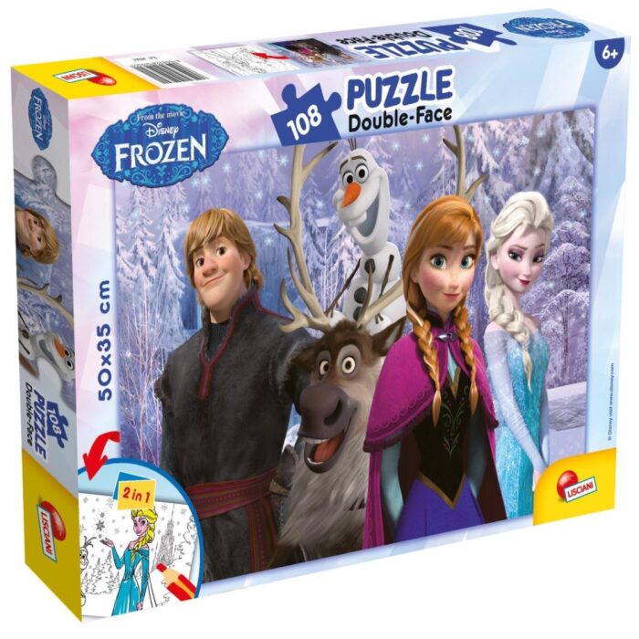pazel-lisciani-zamraznaloto-kralstvo-i-priateli-dvulicev-pazel-108-casti-image_67d8543639d66 Двулицев пъзел Frozen и приятели 108 части, Lisciani