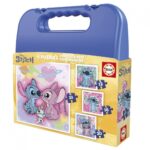 Пъзел в куфарче Stitch 4 в 1 12-16-20-25 части, Educa