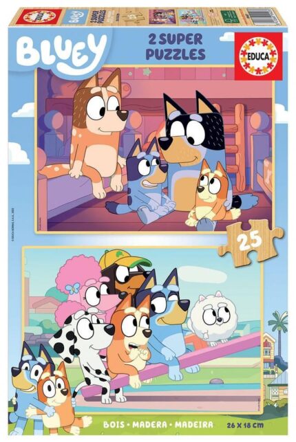 Пъзел за деца Bluey, 2 x 25 части, Educa