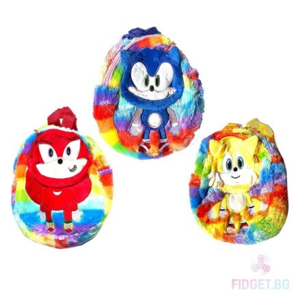 Плюшена раница Sonic, 20 см