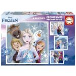 Прогресивен пъзел Frozen 4 в 1, Educa