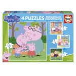 Прогресивен пъзел Peppa Pig 4 в 1 6-9-12-16 части, Educa