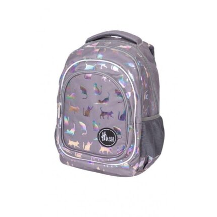 Ученическа раница Hash AB330 Ultraviolet Cats с холографски ефект, Astra