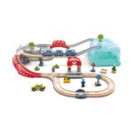 Дървен комплект градски влак 48 части, Hape – снимка 5 от 8