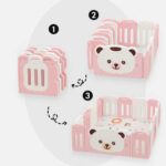 Сгъваема бебешка ограда Sunny Bear розово бяла, Feelkids - Image 4