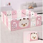 Сгъваема бебешка ограда Sunny Bear розово бяла, Feelkids - Image 7