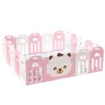 Сгъваема бебешка ограда Sunny Bear розово бяла, Feelkids - Image 6
