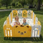 Сгъваема бебешка ограда Sunny Bear жълто бяла, Feelkids - Image 2