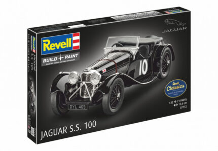Сглобяем модел автомобил Jaguar SS-100 75 части, Revell