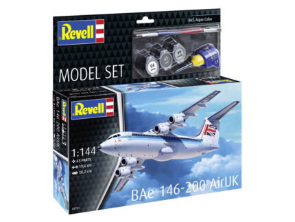 Сглобяем модел самолет BAe 146 200 AirUK 63 части, Revell