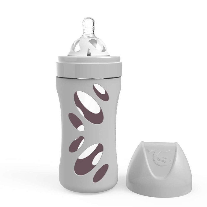 stakleno-shishe-za-bebeta-protiv-koliki-twistshake-260-ml-sivo-300221533 Стъклено шише 260 мл сиво Twistshake