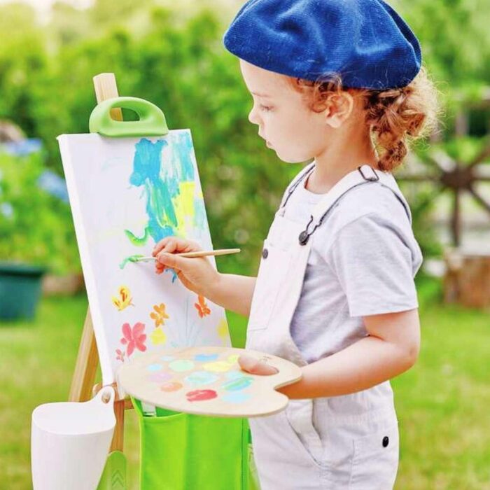 Статив за рисуване с аксесоари, Hape, 14 части Статив за рисуване с аксесоари 14 части, Hape