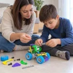 Мама и дете сглобяват STEM Конструктор Creator 10 в 1 Инженер