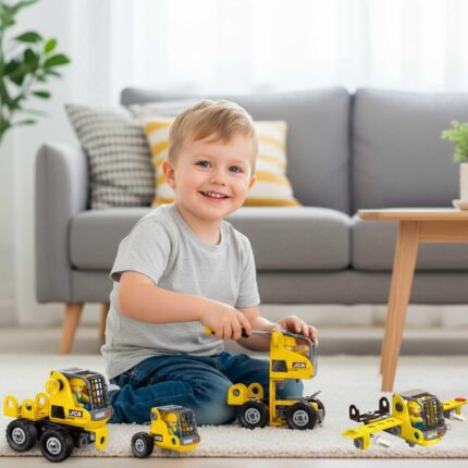 STEM Конструктор 3 в 1 жълти машини, Build & Play