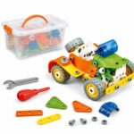 STEM конструктор Build & Play 5 в 1, 163 части – комплект с кутия, инструменти и сглобено бъги