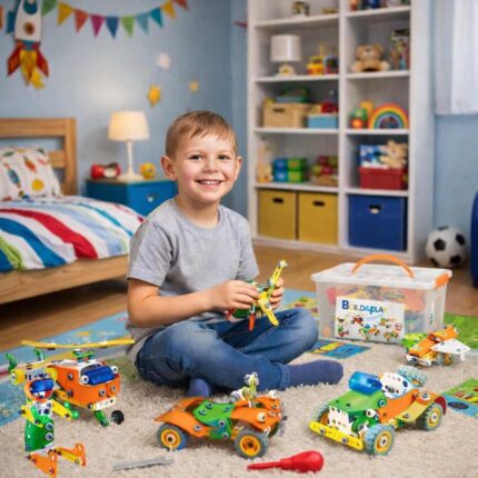 STEM Конструктор Превозни Средства 5 в 1, 163 части, Build & Play