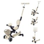 Тротинетка с родителски контрол Baby Learn 360 бежова, Globber