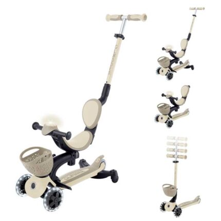 Тротинетка с родителски контрол Baby Learn 360 бежова, Globber