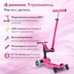 Тротинетка Go Up Sporty Lights 360 4 в 1 розова, Globber - Image 3