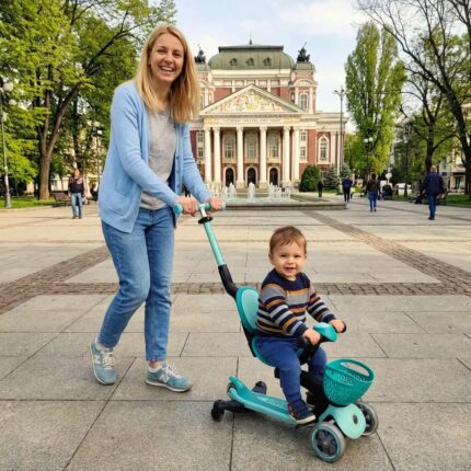 Тротинетка Baby Learn 360 Flash Lights мента, Globber