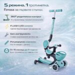 Тротинетка Baby Learn 360 Flash Lights мента, Globber - Image 3