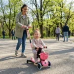 Тротинетка Baby Learn 360 Flash Lights розова, Globber