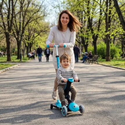 Тротинетка Go Up Deluxe Lights 360 аква, Globber