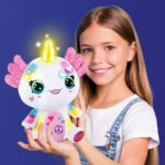 Плюшен аксолотъл със светещ рог за оцветяване, Canal Toys