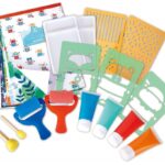 Рисуване с гъба и шаблони 16 части, Hape