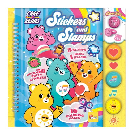 Творчески комплект Care Bears Книжка със стикери и печати, Lisciani