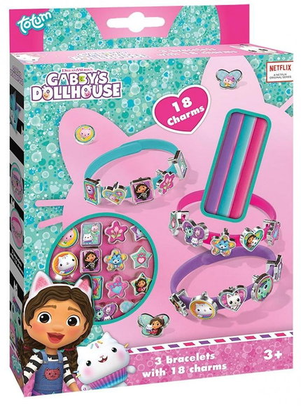 Творчески комплект Gabby's Dollhouse направи си сам гривни 3 броя, Totum