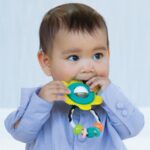 Въртяща бебешка дрънкалка и гризалка Жълта, Infantino - Image 3
